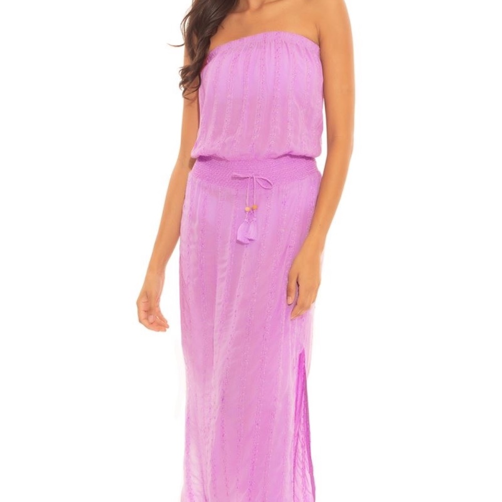 Soluna Swim Strapless Smocked Maxi Dress